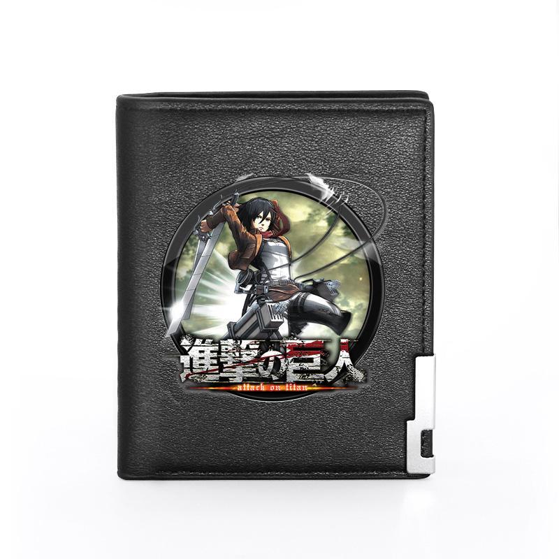 2021 New Fashion Attack on Titan Printing Leather Wallet For Men  Credit Card Holder Short Purse