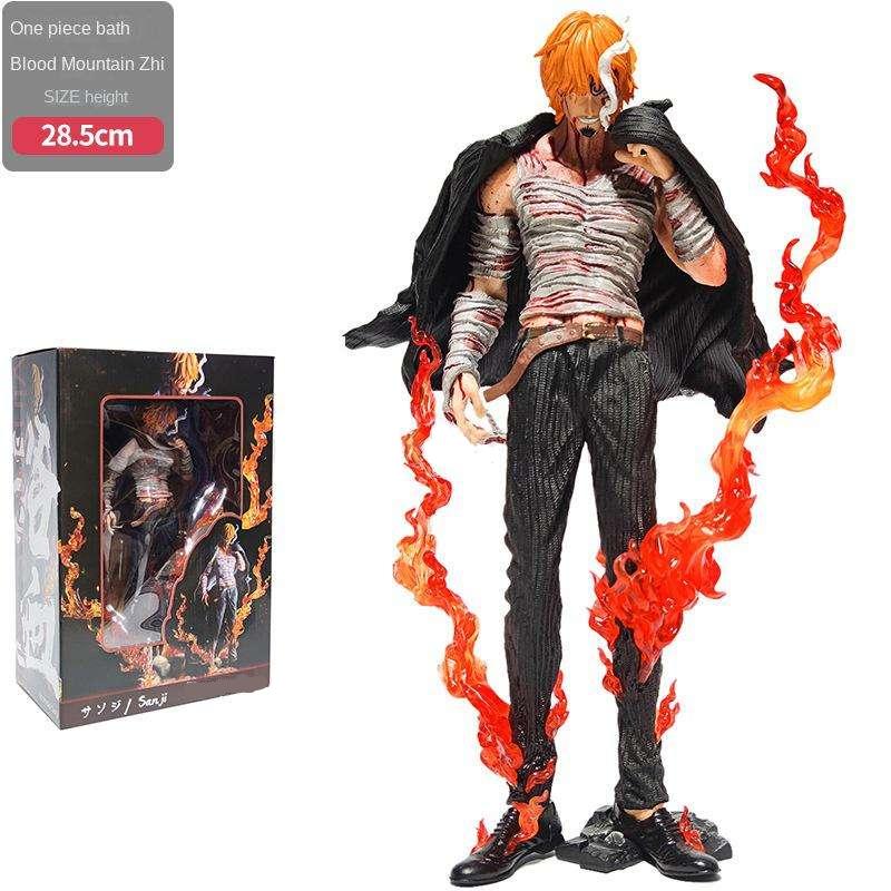 28CM One Piece Vinsmoke Sanji GK Anime Figure PVC Action Figurine Collectible Model Blood Luffy Boys Toys For Children Gift