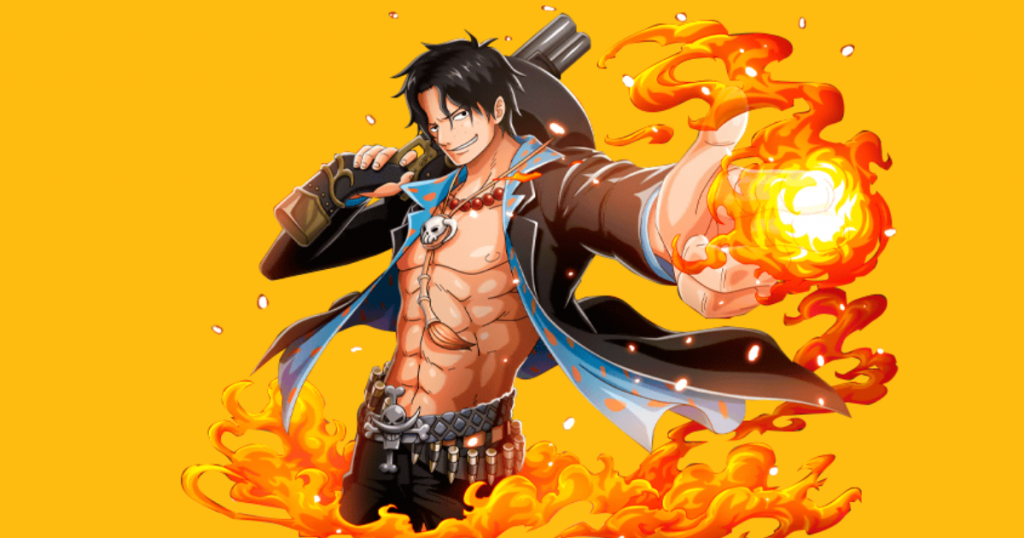 One Piece's Ace using his special fire move