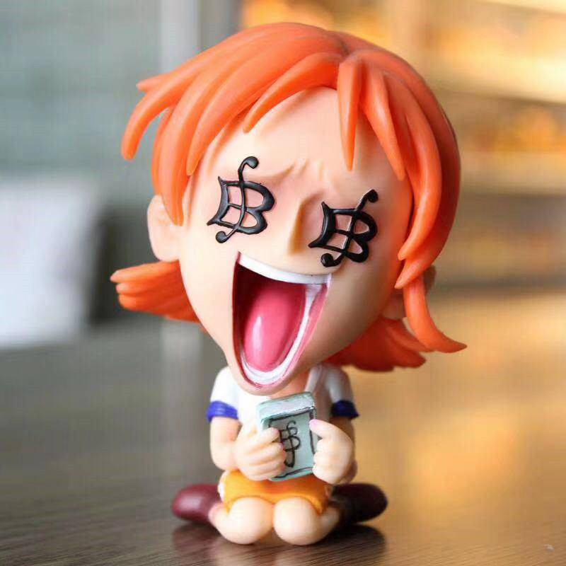 Zoro Luffy Sanji Nami Robin Brook Chopper Ace Usopp Sitting Action Figures for Kids