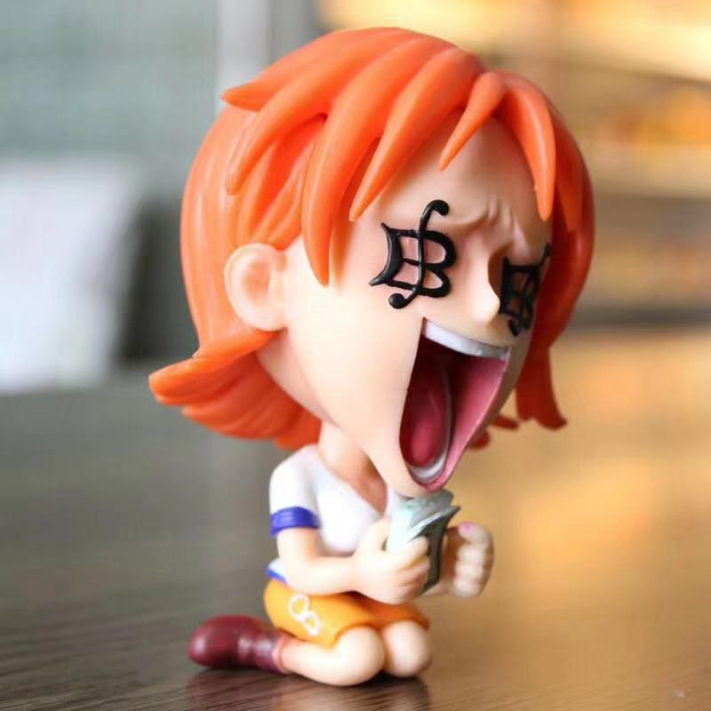Zoro Luffy Sanji Nami Robin Brook Chopper Ace Usopp Sitting Action Figures for Kids