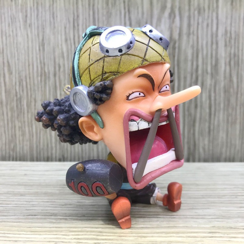 Zoro Luffy Sanji Nami Robin Brook Chopper Ace Usopp Sitting Action Figures for Kids