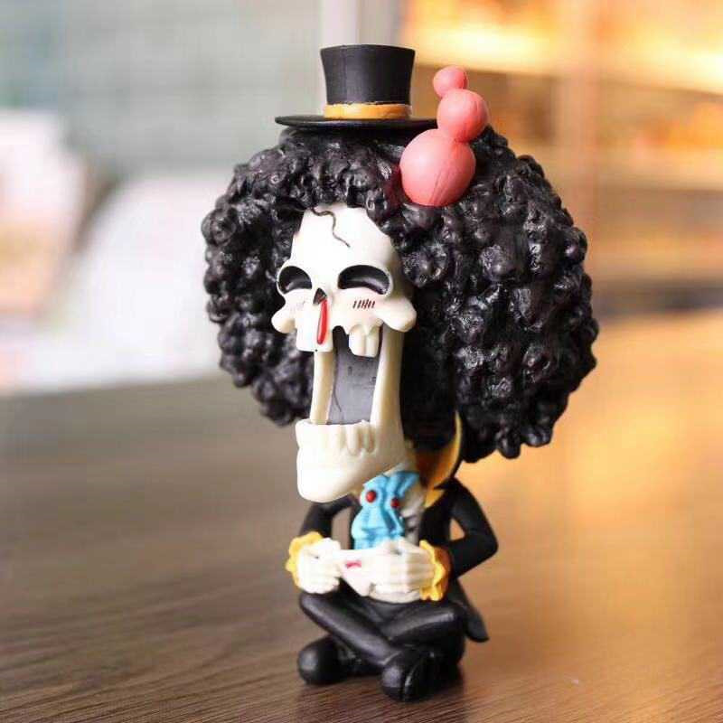 Zoro Luffy Sanji Nami Robin Brook Chopper Ace Usopp Sitting Action Figures for Kids