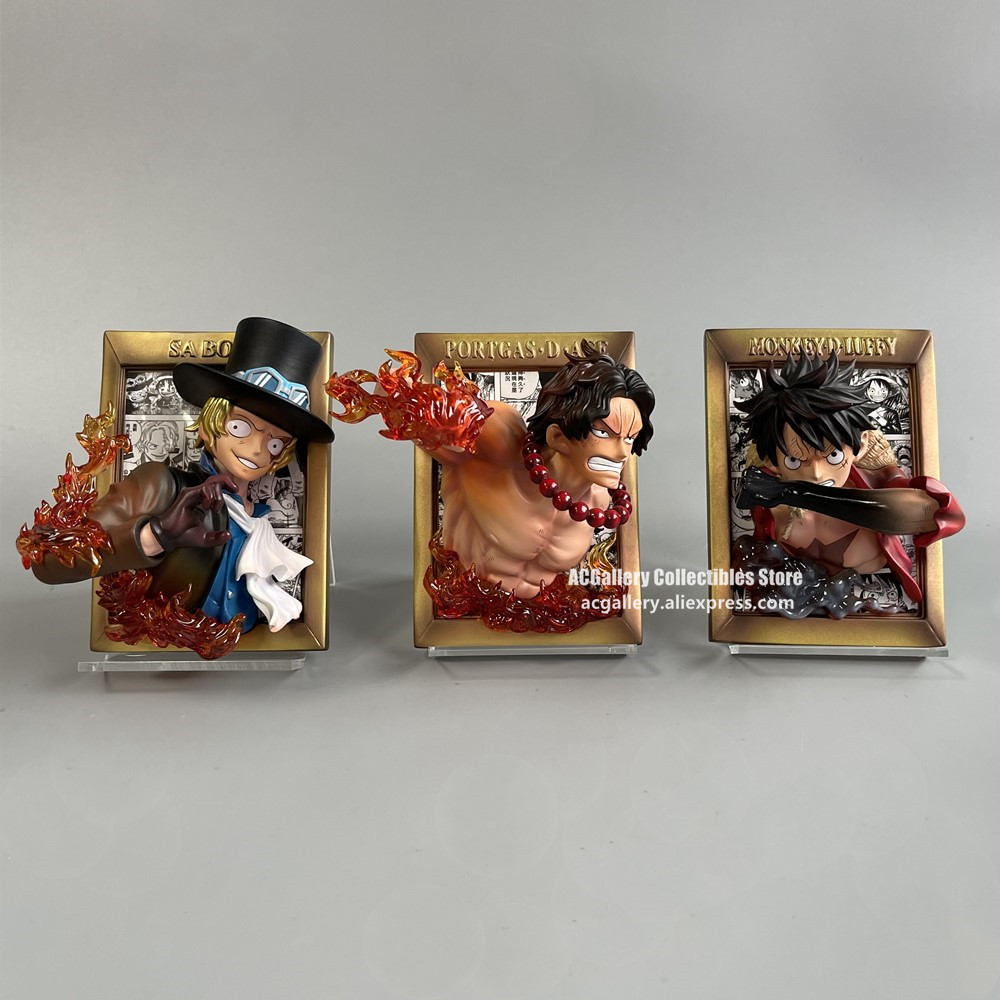 One Piece Anime PVC Action Figure Magnet Ace Luffy Fridge Decor