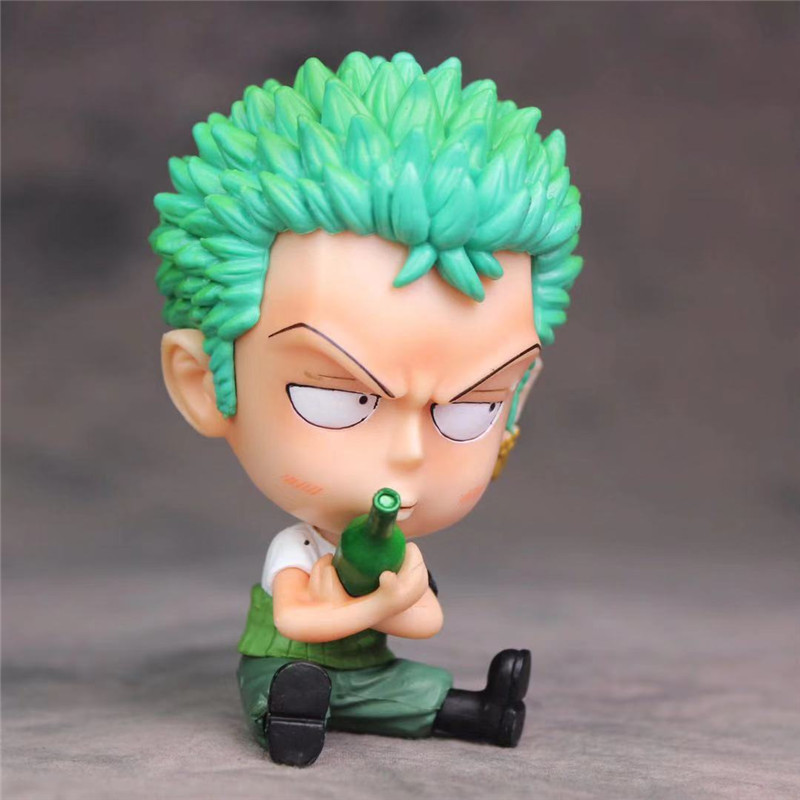 Zoro Luffy Sanji Nami Robin Brook Chopper Ace Usopp Sitting Action Figures for Kids