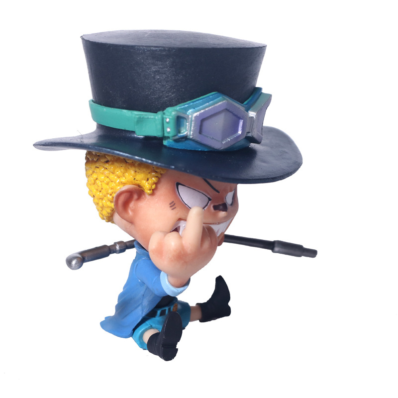 Zoro Luffy Sanji Nami Robin Brook Chopper Ace Usopp Sitting Action Figures for Kids