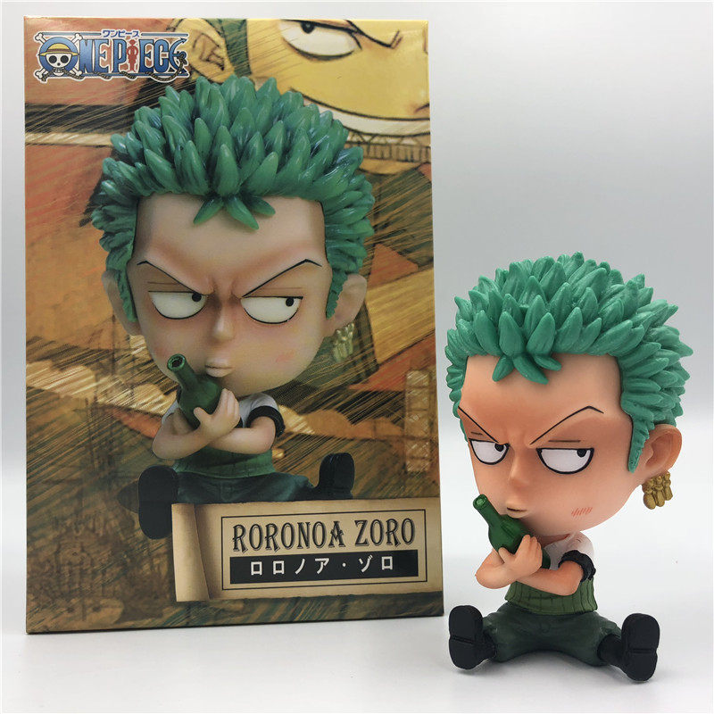 Zoro Luffy Sanji Nami Robin Brook Chopper Ace Usopp Sitting Action Figures for Kids