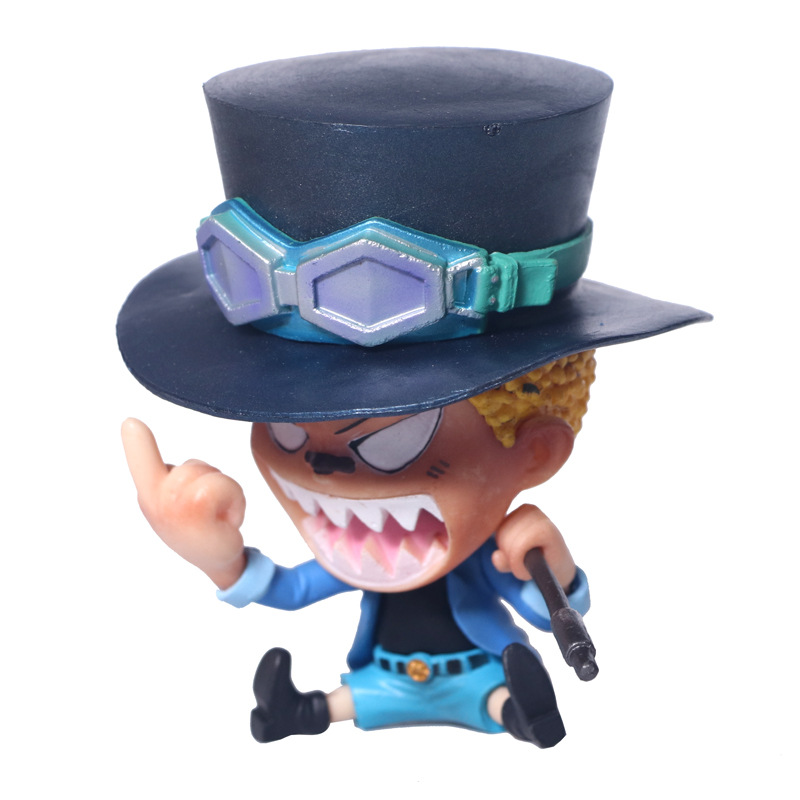Zoro Luffy Sanji Nami Robin Brook Chopper Ace Usopp Sitting Action Figures for Kids