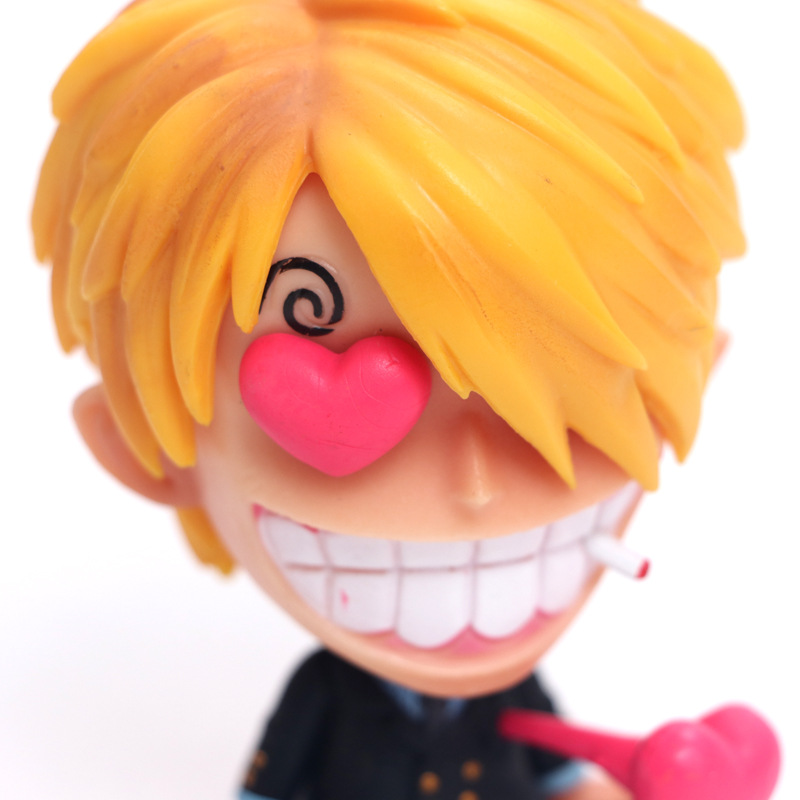 Zoro Luffy Sanji Nami Robin Brook Chopper Ace Usopp Sitting Action Figures for Kids