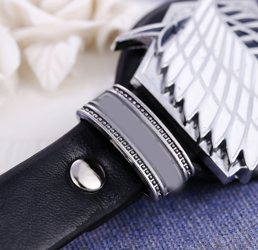 Attack on Titan Wings of Liberty Bracelet Men Women Metal Leather Wristband Necklace