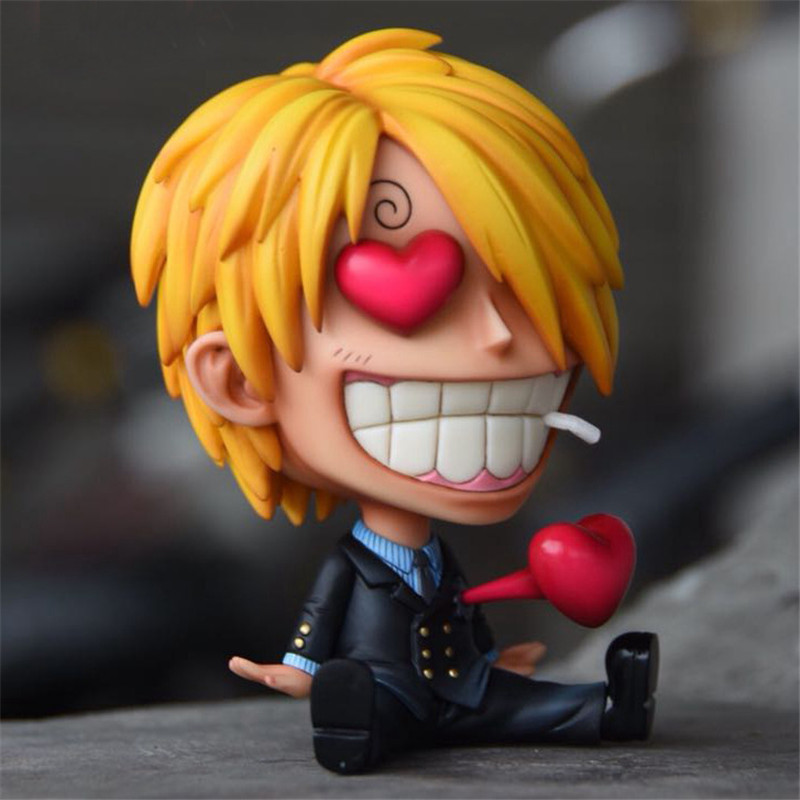 Zoro Luffy Sanji Nami Robin Brook Chopper Ace Usopp Sitting Action Figures for Kids
