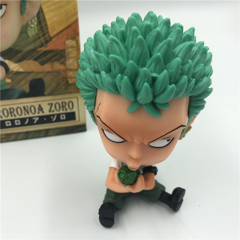 Zoro Luffy Sanji Nami Robin Brook Chopper Ace Usopp Sitting Action Figures for Kids