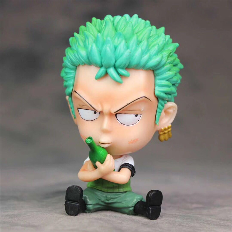 Zoro Luffy Sanji Nami Robin Brook Chopper Ace Usopp Sitting Action Figures for Kids