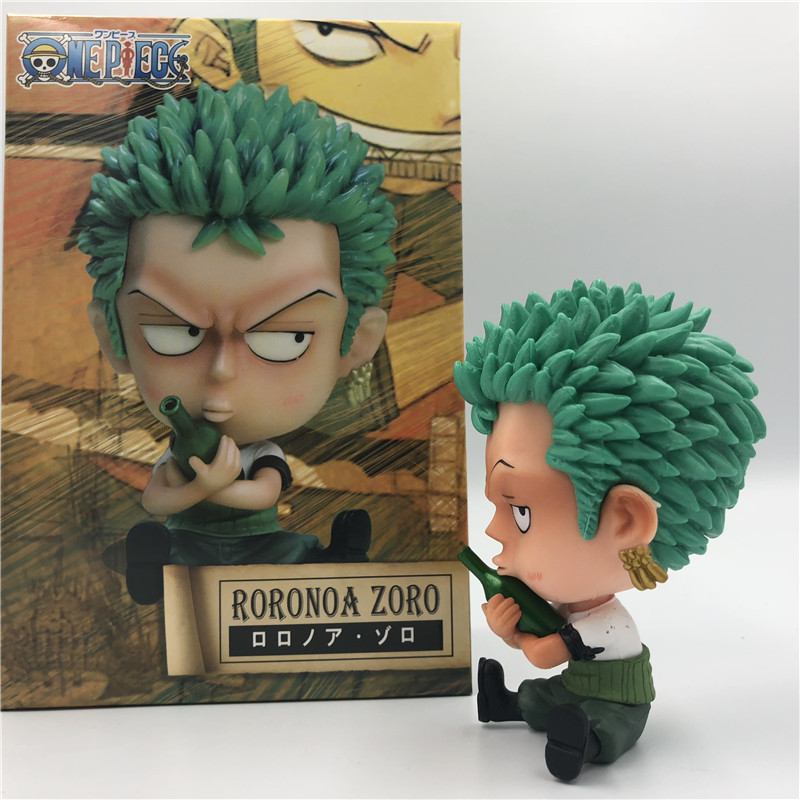 Zoro Luffy Sanji Nami Robin Brook Chopper Ace Usopp Sitting Action Figures for Kids