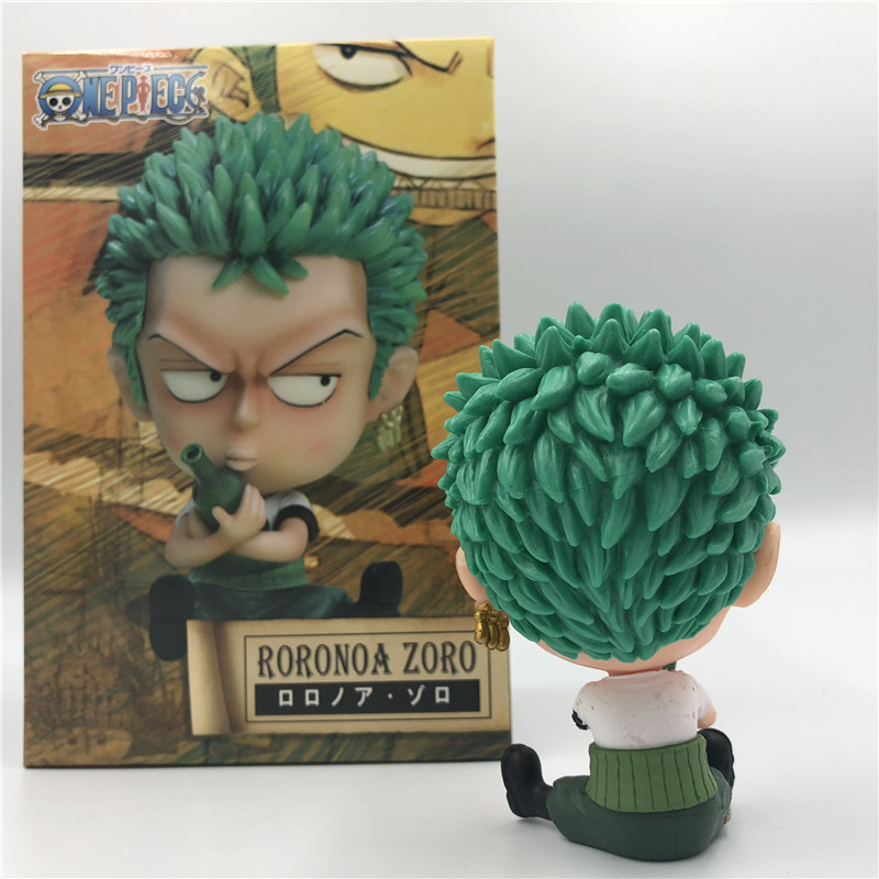 Zoro Luffy Sanji Nami Robin Brook Chopper Ace Usopp Sitting Action Figures for Kids