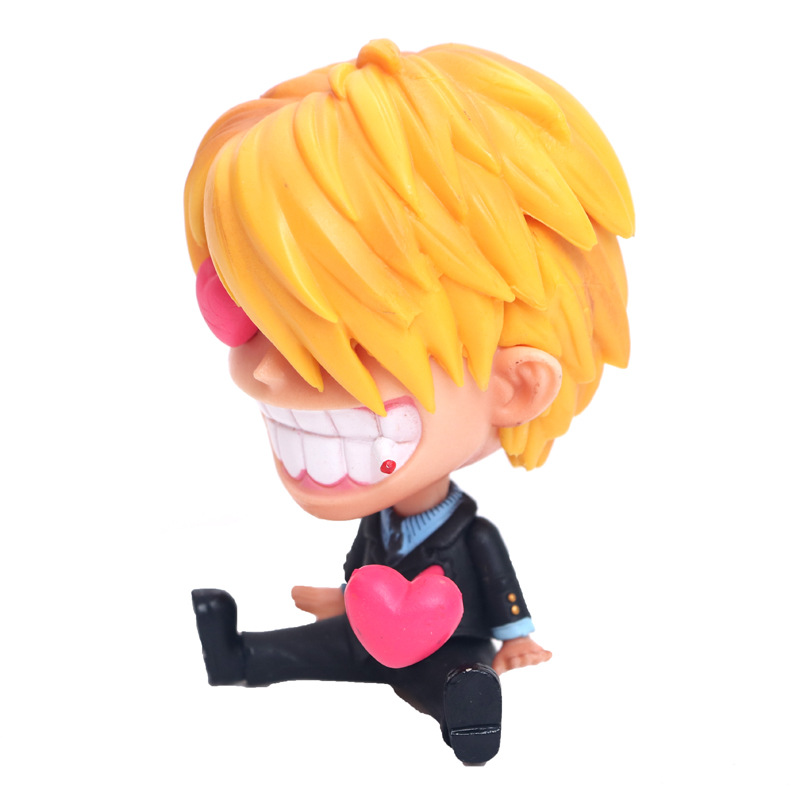 Zoro Luffy Sanji Nami Robin Brook Chopper Ace Usopp Sitting Action Figures for Kids