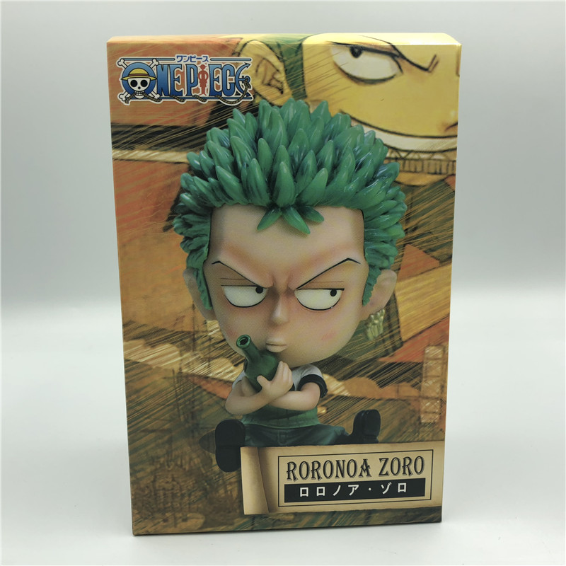 Zoro Luffy Sanji Nami Robin Brook Chopper Ace Usopp Sitting Action Figures for Kids