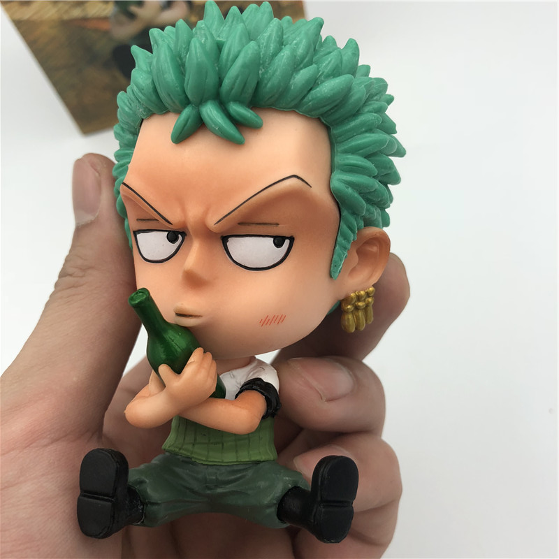 Zoro Luffy Sanji Nami Robin Brook Chopper Ace Usopp Sitting Action Figures for Kids