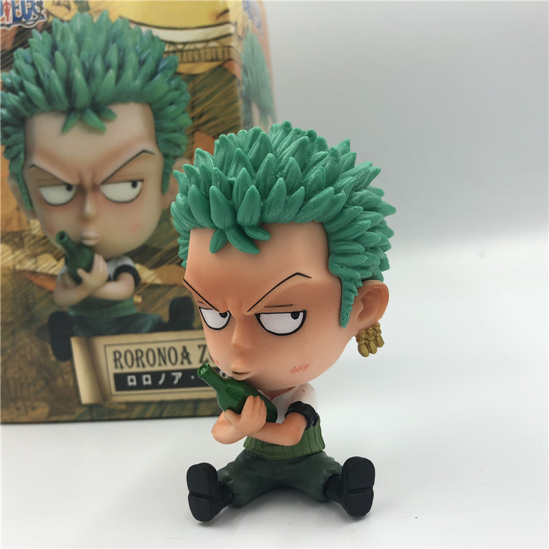Zoro Luffy Sanji Nami Robin Brook Chopper Ace Usopp Sitting Action Figures for Kids