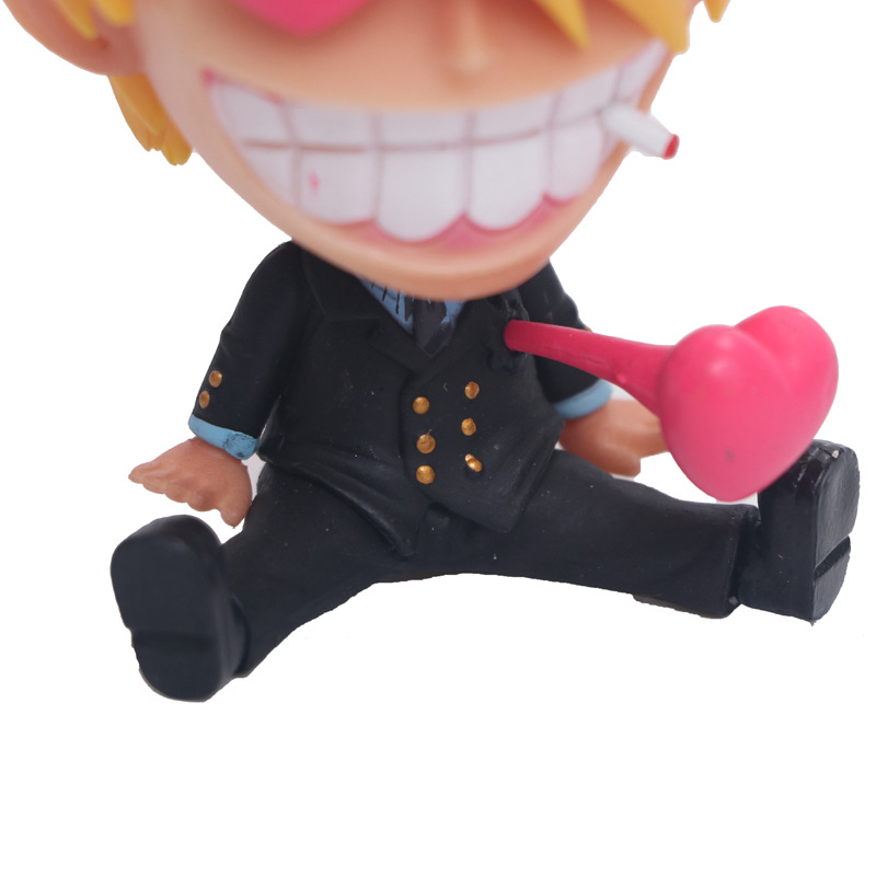 Zoro Luffy Sanji Nami Robin Brook Chopper Ace Usopp Sitting Action Figures for Kids