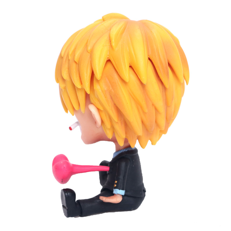 Zoro Luffy Sanji Nami Robin Brook Chopper Ace Usopp Sitting Action Figures for Kids