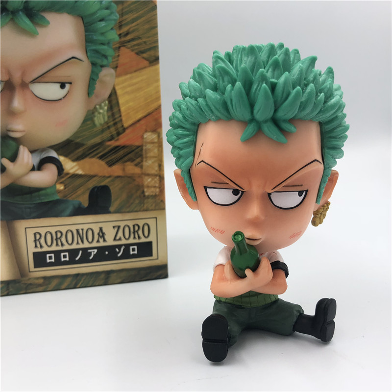 Zoro Luffy Sanji Nami Robin Brook Chopper Ace Usopp Sitting Action Figures for Kids