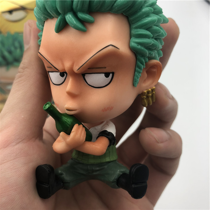 Zoro Luffy Sanji Nami Robin Brook Chopper Ace Usopp Sitting Action Figures for Kids