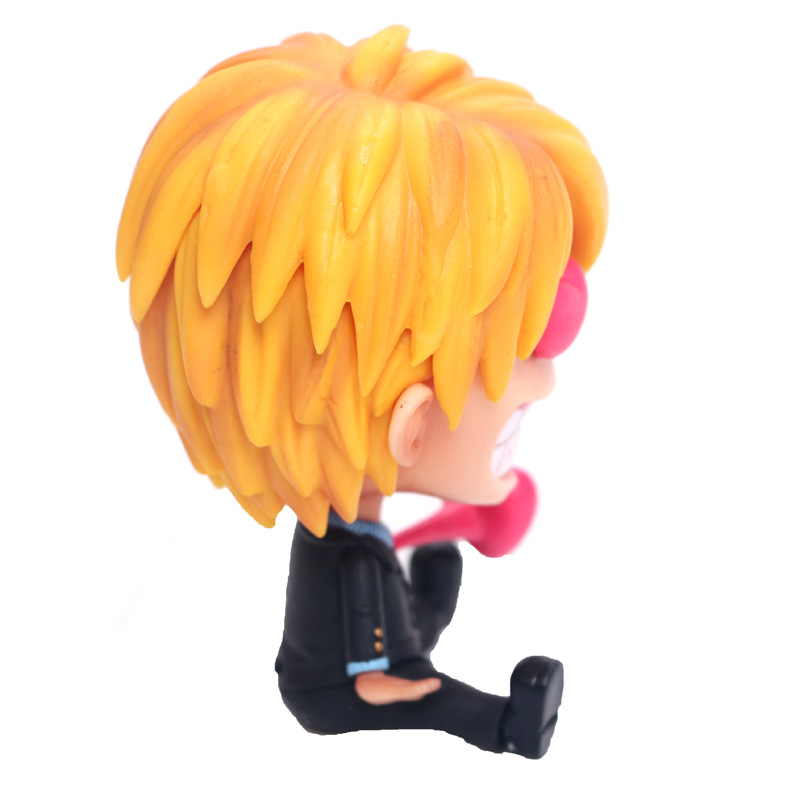 Zoro Luffy Sanji Nami Robin Brook Chopper Ace Usopp Sitting Action Figures for Kids
