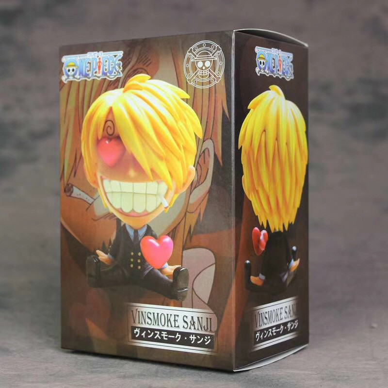 Zoro Luffy Sanji Nami Robin Brook Chopper Ace Usopp Sitting Action Figures for Kids