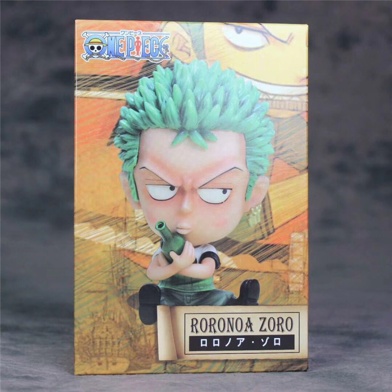 Zoro Luffy Sanji Nami Robin Brook Chopper Ace Usopp Sitting Action Figures for Kids