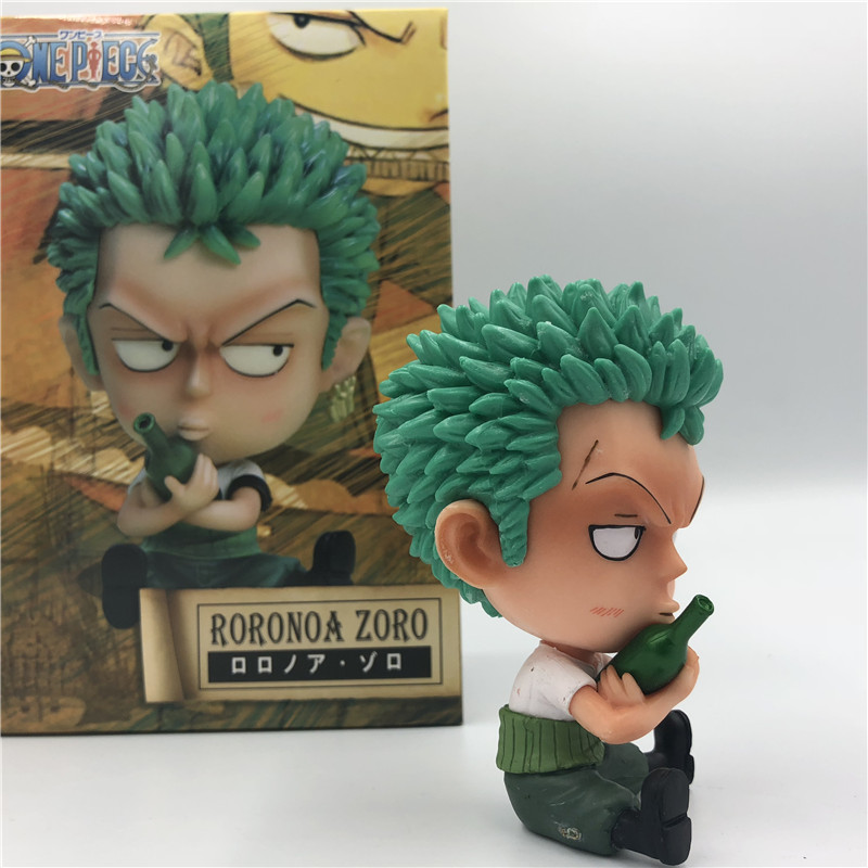Zoro Luffy Sanji Nami Robin Brook Chopper Ace Usopp Sitting Action Figures for Kids