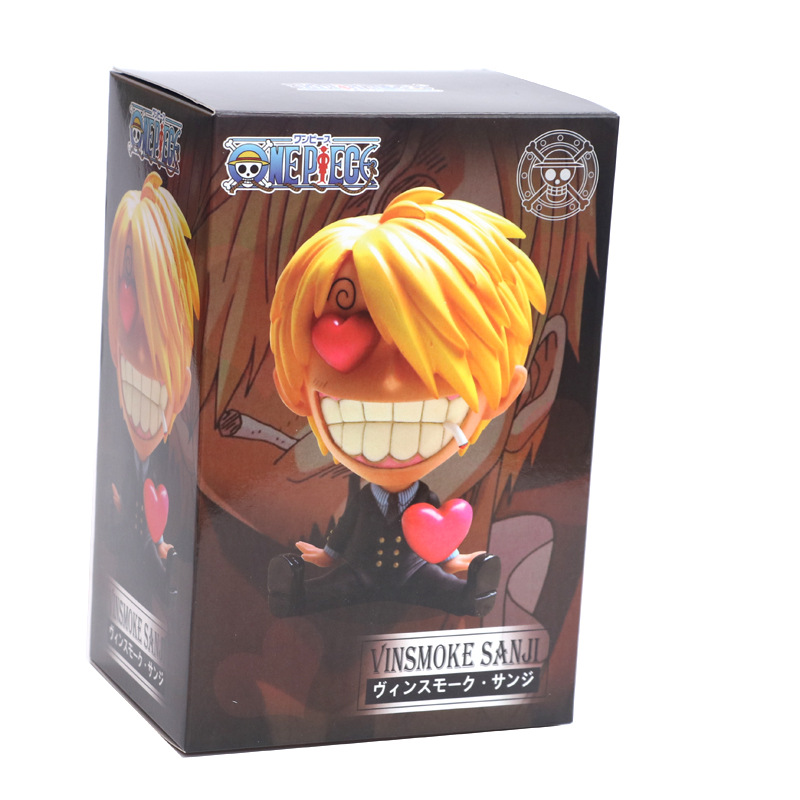 Zoro Luffy Sanji Nami Robin Brook Chopper Ace Usopp Sitting Action Figures for Kids