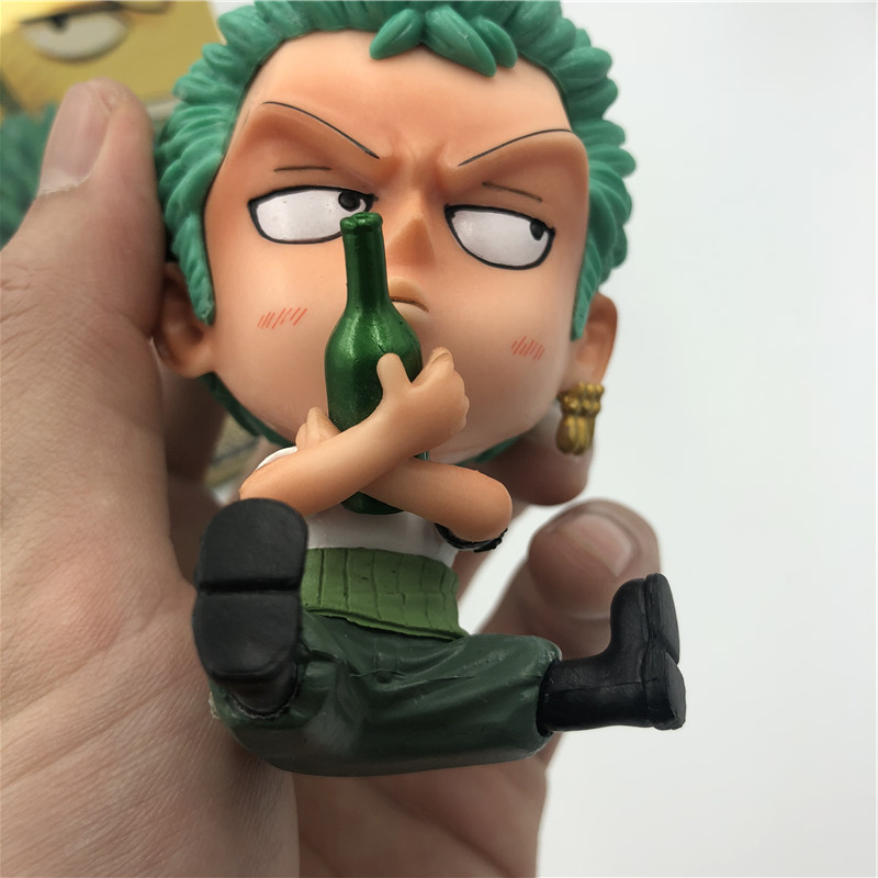 Zoro Luffy Sanji Nami Robin Brook Chopper Ace Usopp Sitting Action Figures for Kids