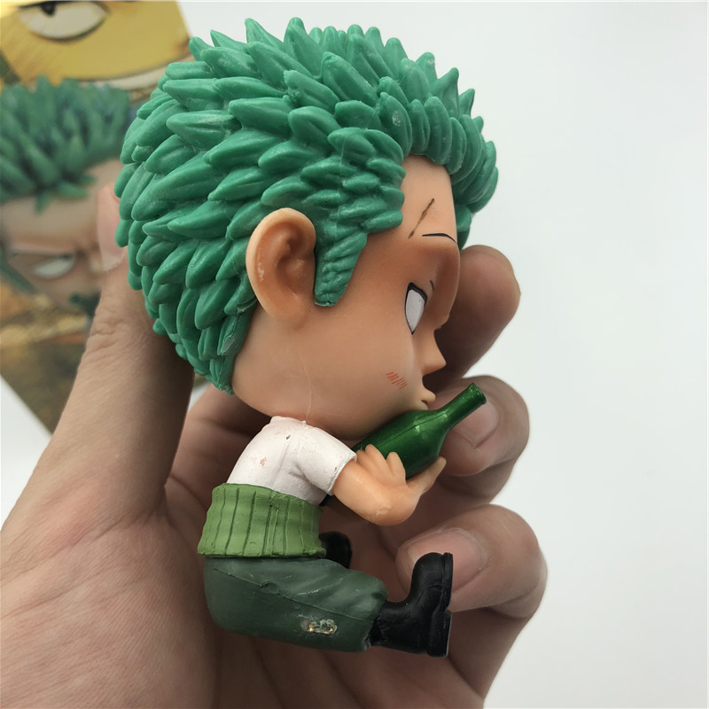 Zoro Luffy Sanji Nami Robin Brook Chopper Ace Usopp Sitting Action Figures for Kids