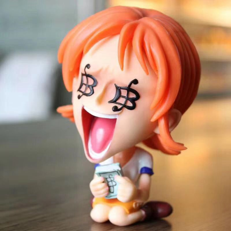 Zoro Luffy Sanji Nami Robin Brook Chopper Ace Usopp Sitting Action Figures for Kids