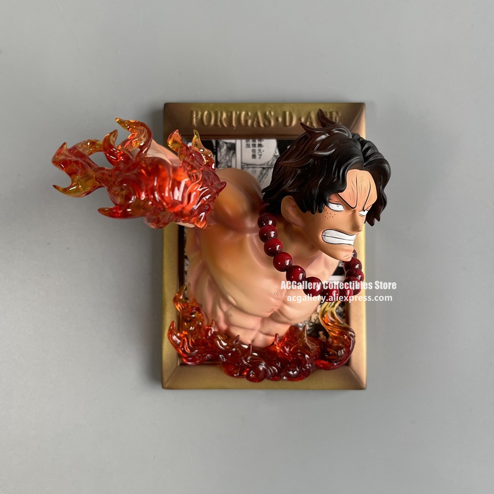 One Piece Anime PVC Action Figure Magnet Ace Luffy Fridge Decor