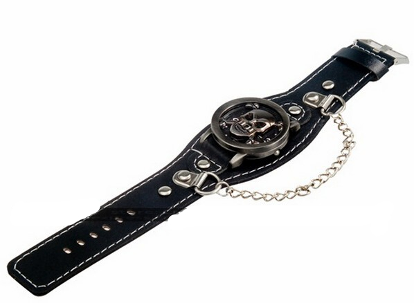 One Piece Punk Skull Flip Watch Faux Leather Strap