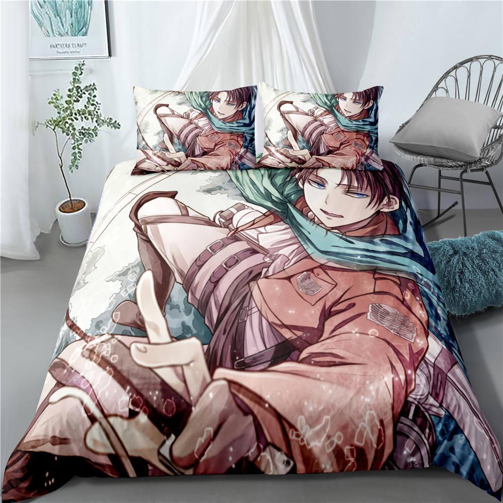 Anime Attack on Titan Home Textile Pillow Case 3D Bed Linen Duvet Covers Kids Comforter Bedding Sets Bed Set Home Decor Bedding
