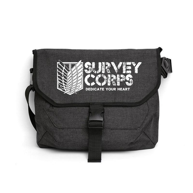 Attack on Titan Survey Corps Message Bag Oxford Satchels Cross Body Messenger Bag Hasp School School Laptop Shoulder Bags