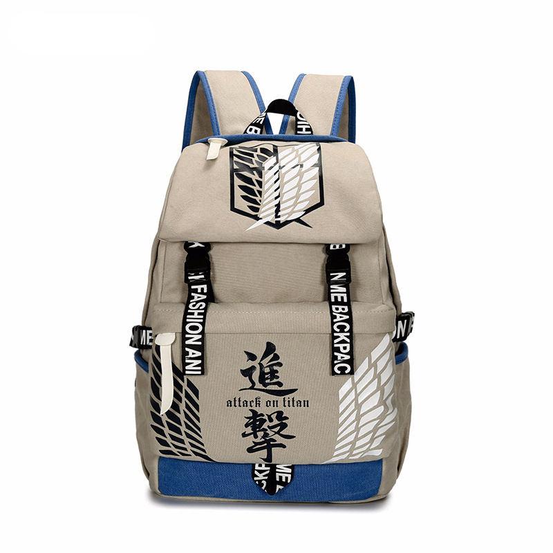 Attack on Titan Tokyo Ghoul Gintama Canvas Backpack Travel Schoolbag Large Capacity Rucksack Shoulder School Bag Mochila Escolar