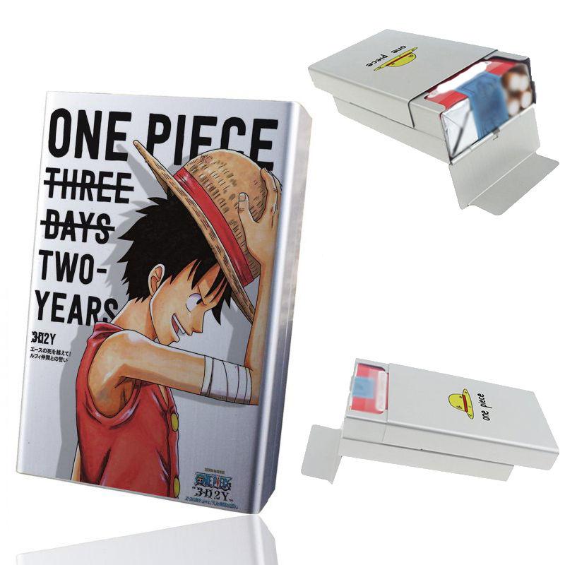 ONE PIECE Monkey D. Luffy Diy Aluminium Alloy Metal Cigarette Case Tobacco Storage Box anime Toys Smoking Accessories Mens Gift