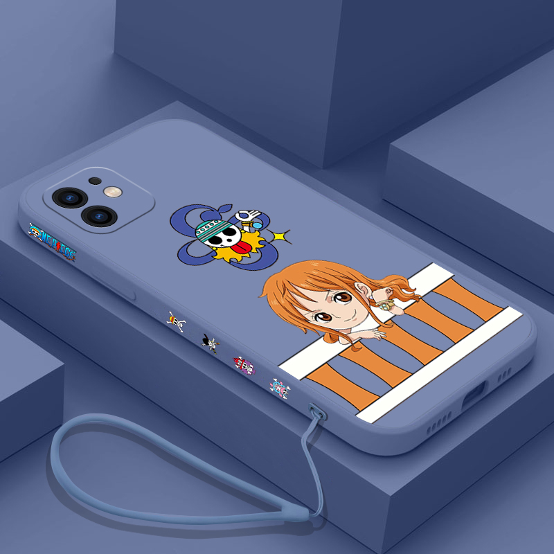 Een Stuk Luffy Zoro Sanji Tony Chooper Telefoon Case Voor Iphone 14 13 12 11 Pro Max Mini X Xr xs Max Plus Vloeibare Siliconen Cover
