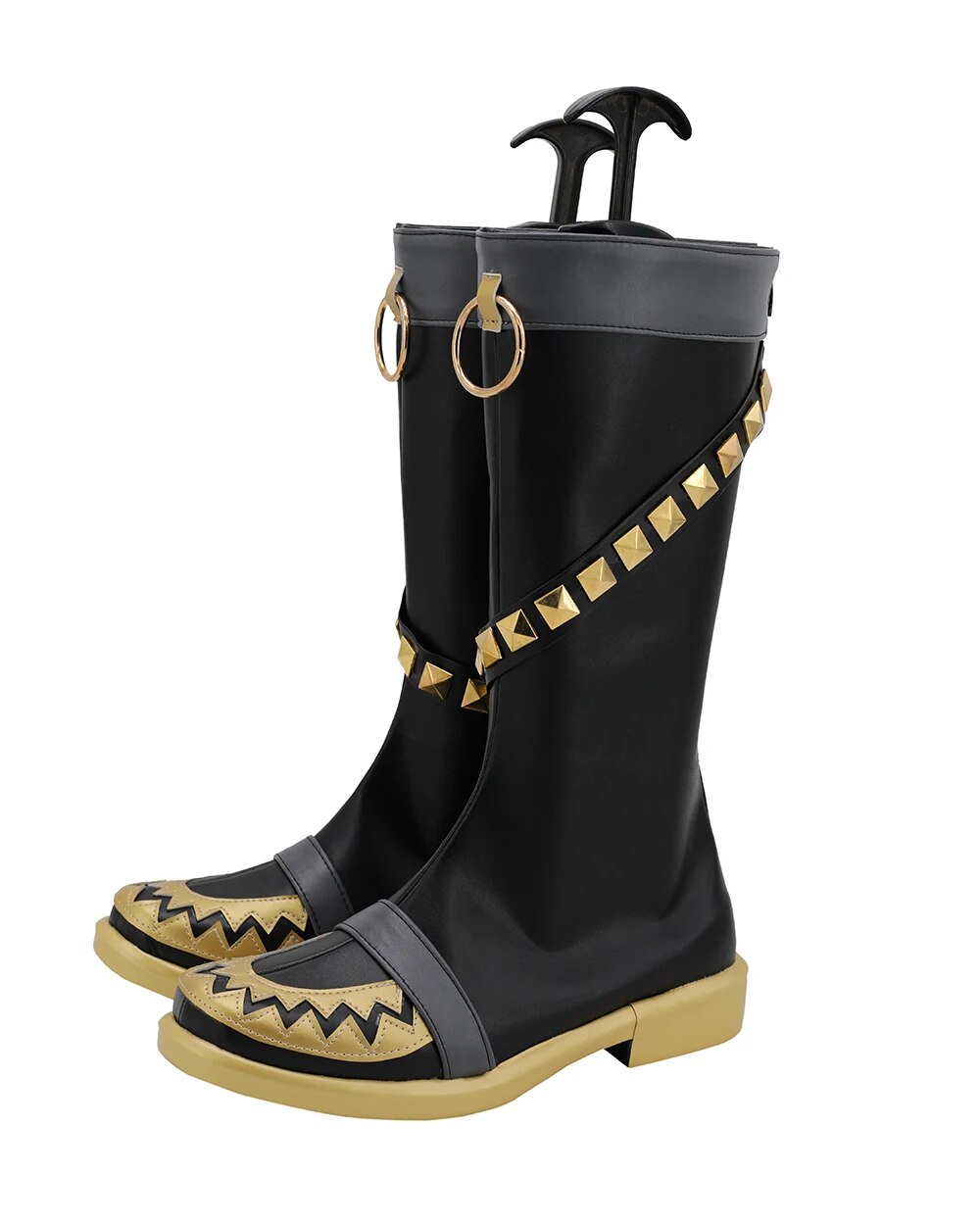 One Piece Halloween Portgas D. Ace Cosplay Boots Black Leather Shoes Custom Made Any Size for Unisex