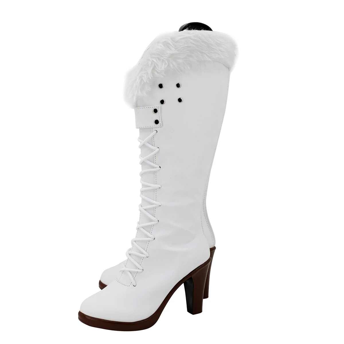 Anime One Piece Nico Robin Cosplay Boots Updated White Shoes High Heel Custom Made Any Size