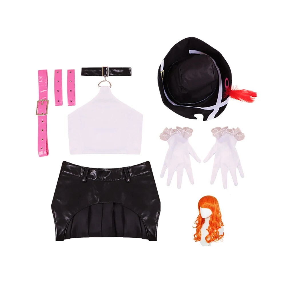 Anime One Piece Film Red Nami Cosplay Costume with Hairs Shoes Full Set Costume Made Any Size for Unisex