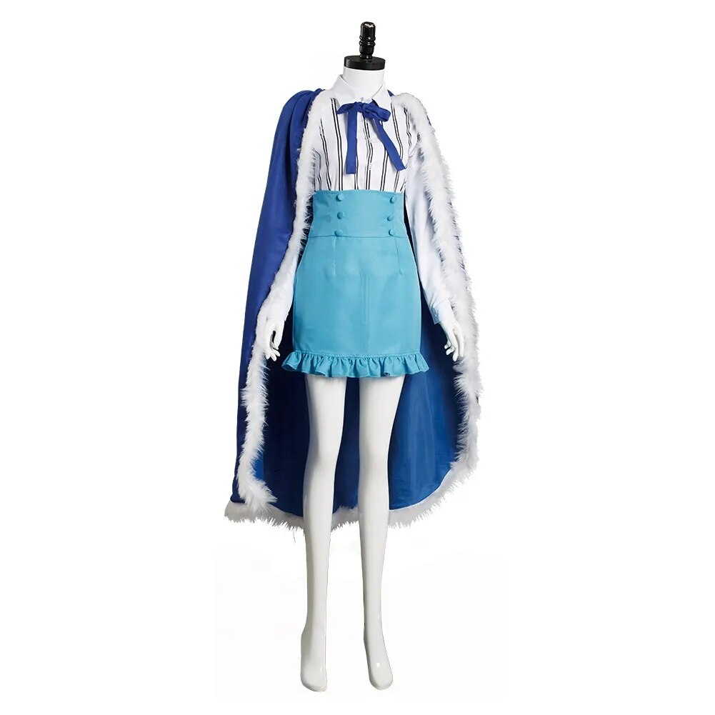 Anime One Piece Ulti Cosplay Costume Ulti Cloak Dress Wigs Horns Hammer Cosplay Full Set Custom Made