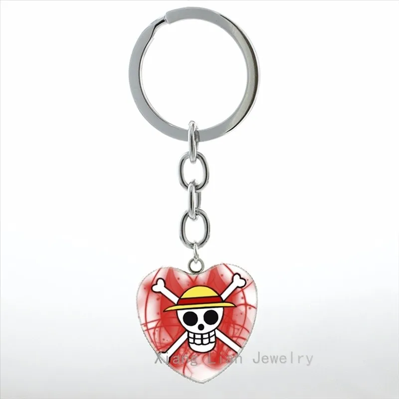 One Piece Anime Keychain Heart Pendant