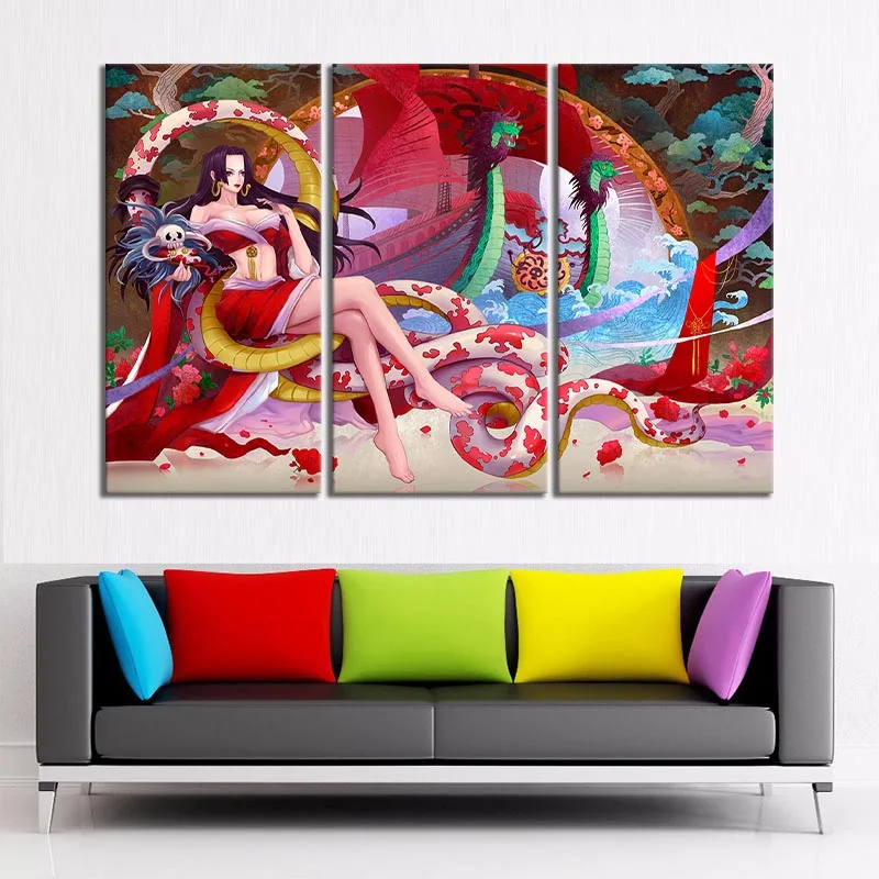 3 Set Sexy Boa Hancock Role Wall Framed Canvas Paiting