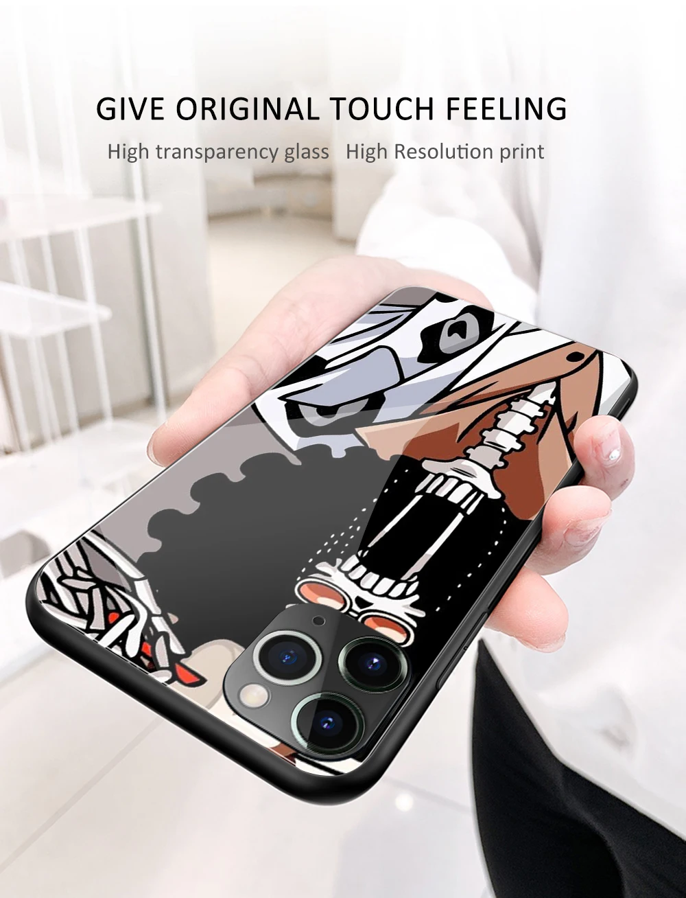 Harajuku Brook glass case for iphone x xr xs max 11 12 pro max 6 6s 7 8 plus se2020 diy cover