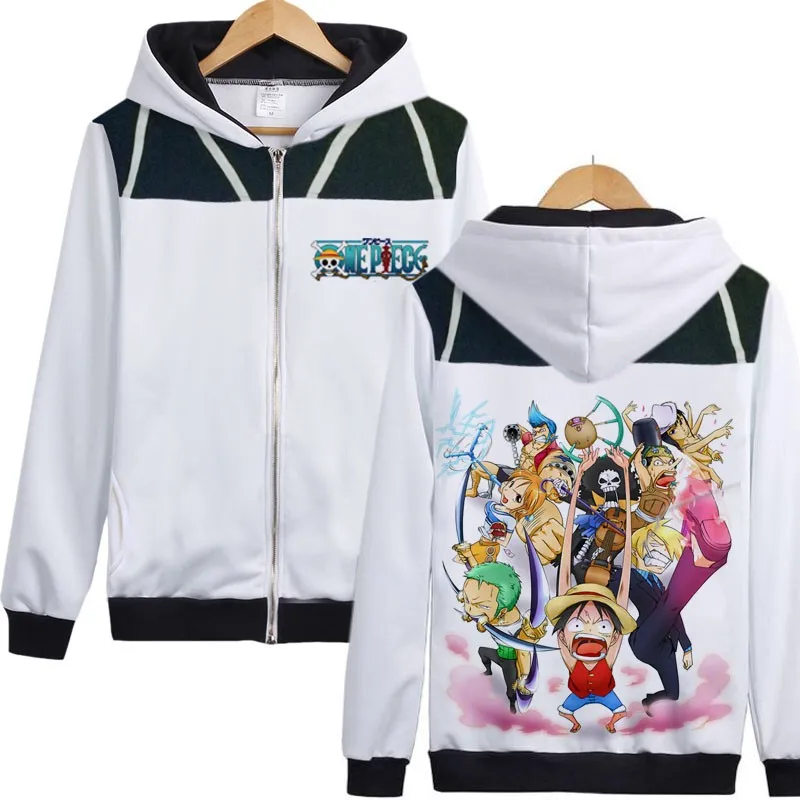 Monkey D Luffy Hooded Sweatshirts Hoodie Fleece zipper Coat